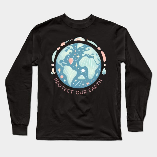 Protect Out Home - Earth Day Long Sleeve T-Shirt by ANSAN